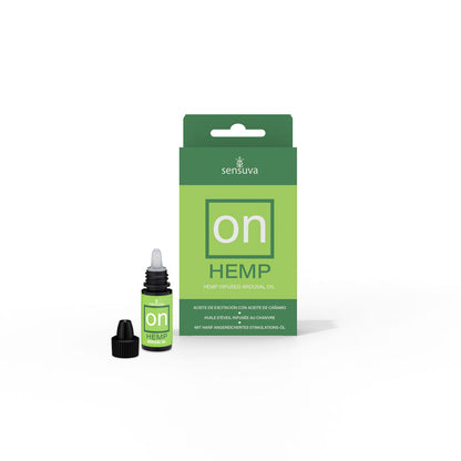 On Hemp Infused Arousal Oil -Medium Box - 0.17 Fl. Oz. by Sensuva