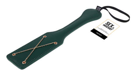 Sportsheets Indica Chain Impressions Paddle — Emerald Green - SS10225