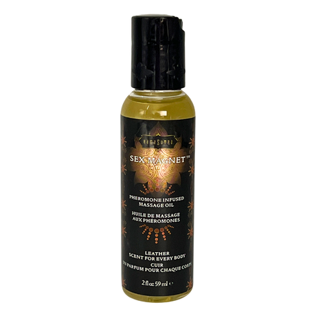 Kama Sutra Sex Magnet Pheromone Massage Oil — Leather, 2 fl oz - KS-12074