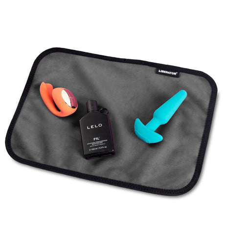 Liberator Fascinator Toy Pad — Microvelvet Moisture-Proof Pad, 11 x 16 in, Black - L5630