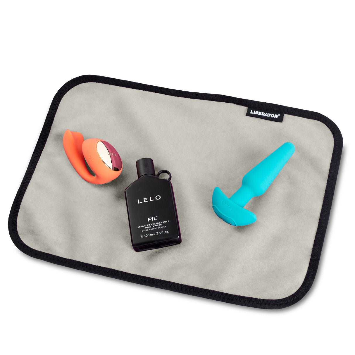 Liberator Fascinator Toy Pad — Microvelvet Moisture-Proof Pad, 11" x 16", Grey - L5647