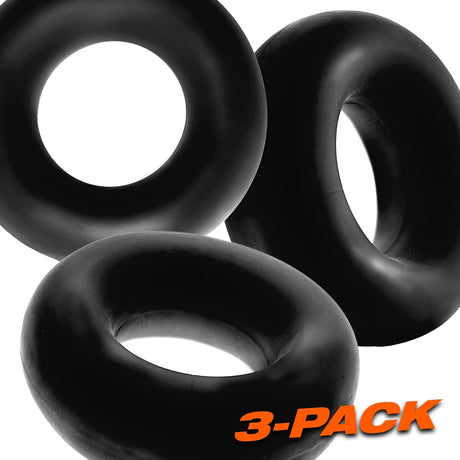 OXBALLS Fat Willy 3-Pack Jumbo Cock Rings — Black - OX-3065-BLK