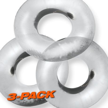 OXBALLS Fat Willy 3-Pack Jumbo Cockrings — Clear - OX-3065-CLR