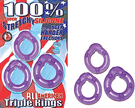 "All American Triple Rings-Purple NW2152-2"