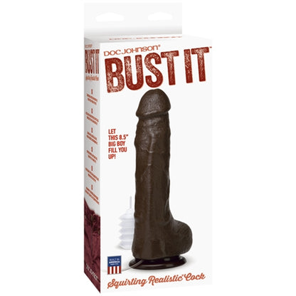 Bust It Squirting Realistic Cock - Black by Doc Johnson