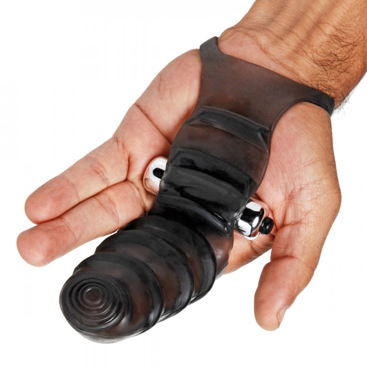 XR Brands Master Series Bang Bang G-Spot Vibrating Finger Glove - MS-AE595