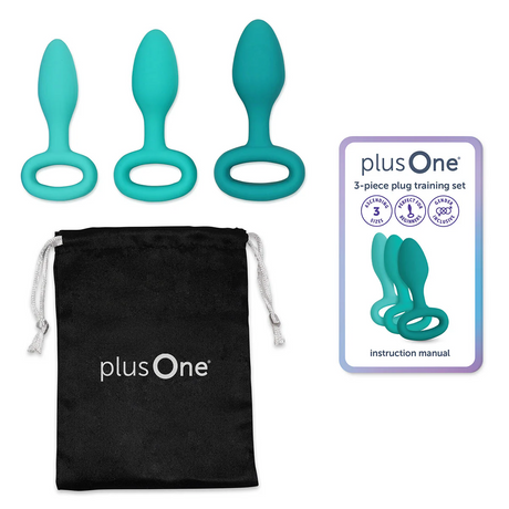 plusOne 3-Piece Silicone Anal Plug Training Set — Progressive Sizes - PO6452