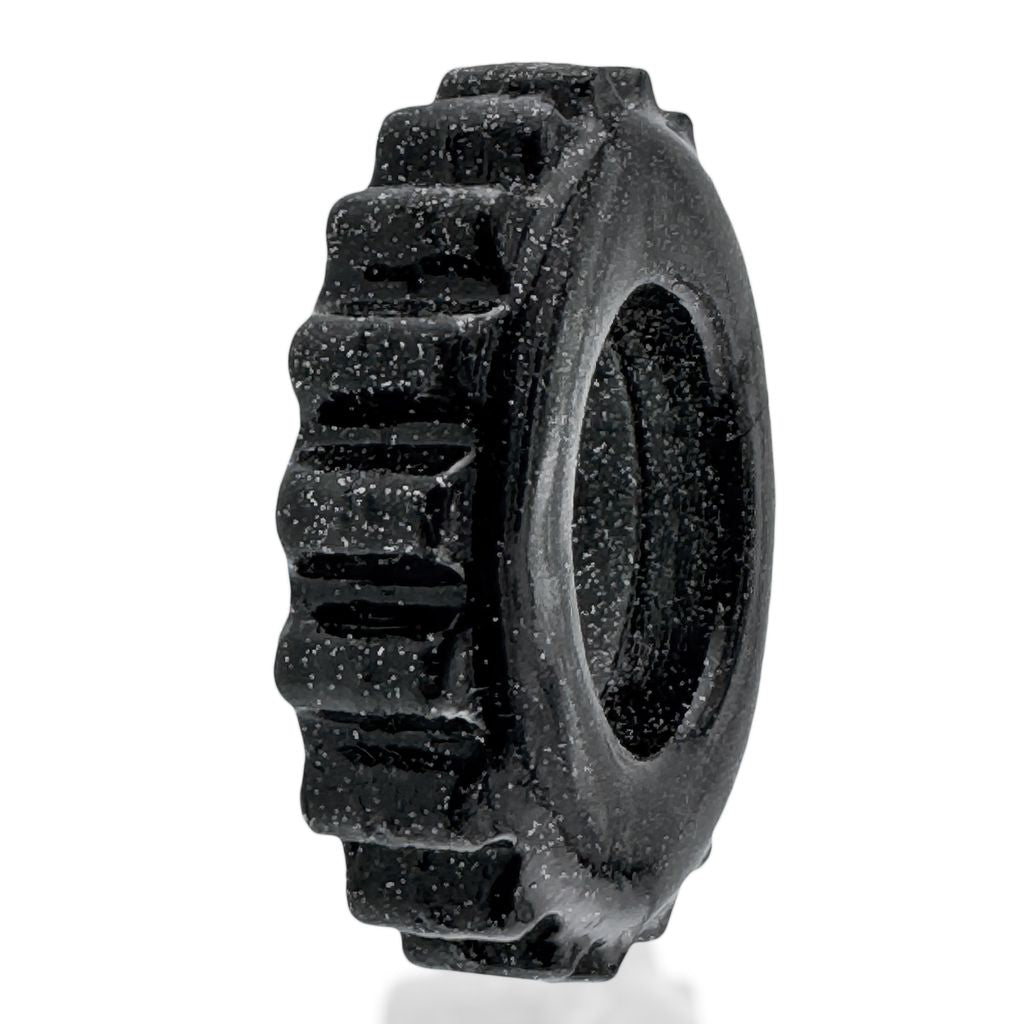 OXBALLS Plushy Single Ring Cock Ring — Black Mica - OX-3207-BKM