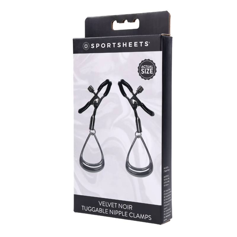 Sportsheets Velvet Noir Tuggable Nipple Clamps - SS37005