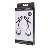 Sportsheets Velvet Noir Tuggable Nipple Clamps - SS37005
