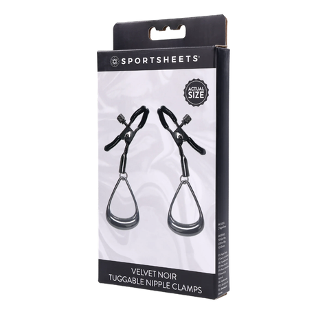 Sportsheets Velvet Noir Tuggable Nipple Clamps - SS37005