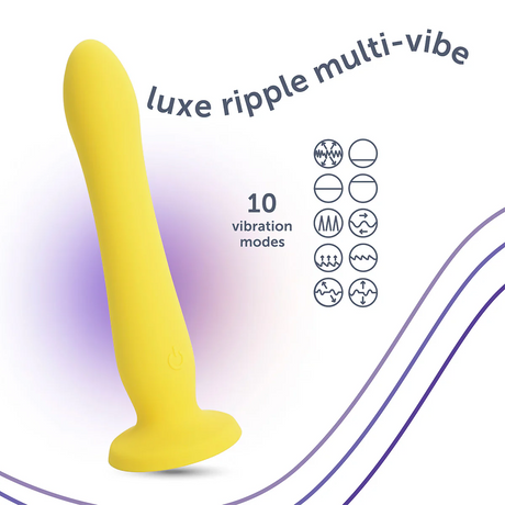plusOne Luxe Ripple Multi Vibe Suction-Cup Dildo - PO6760