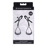 Sportsheets Velvet Noir Tuggable Nipple Clamps - SS37005