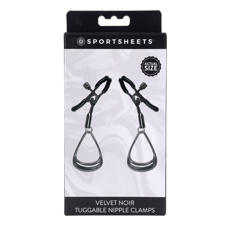Sportsheets Velvet Noir Tuggable Nipple Clamps - SS37005
