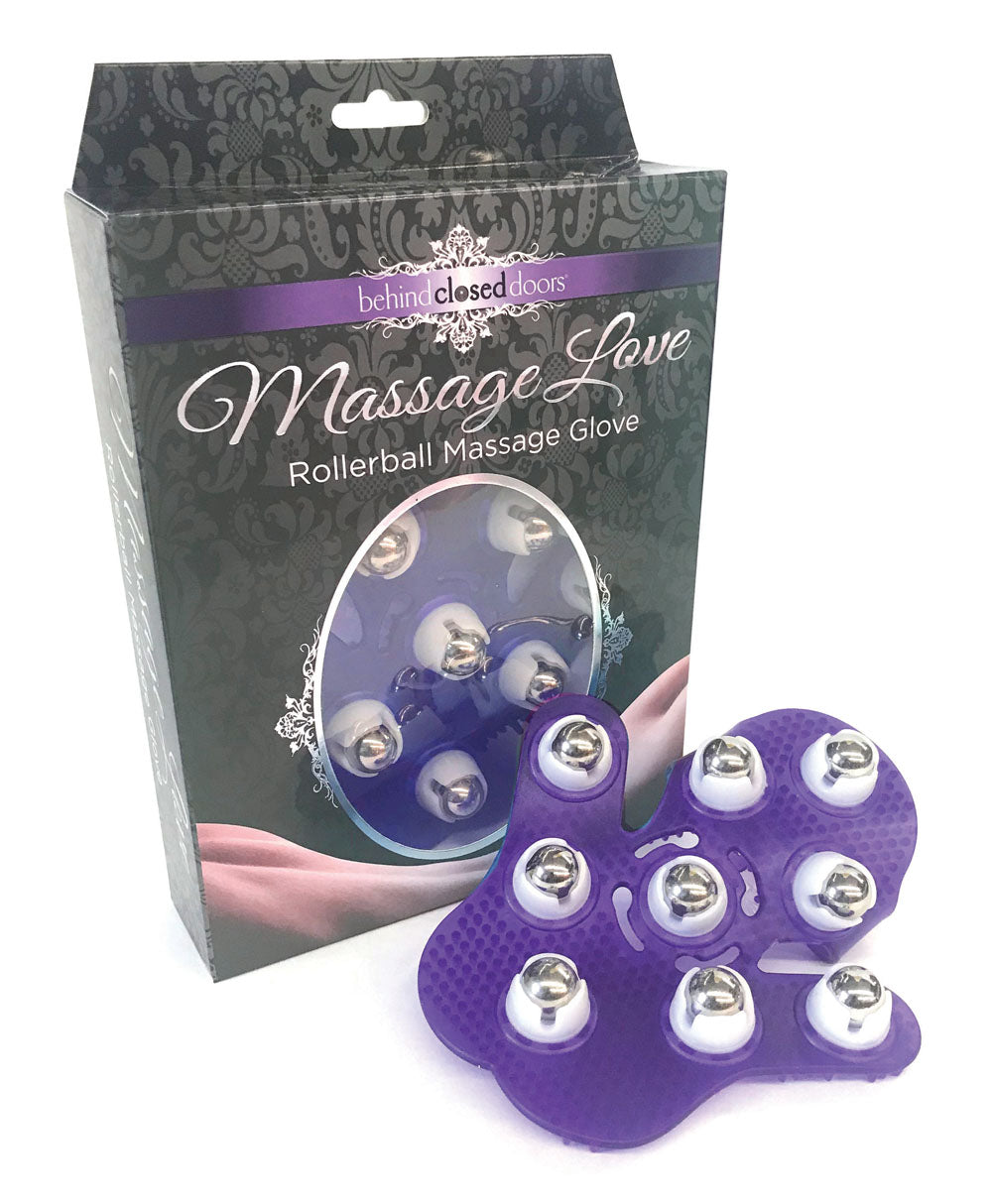 Little Genie Massage Love Wearable Hand Sheath with 9 Roller Balls — Purple - LG-BCD013