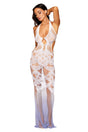 Dreamgirl Bodystocking Gown — One Size, White/Hydrangea Ombre - DG-0491WHHYDOS