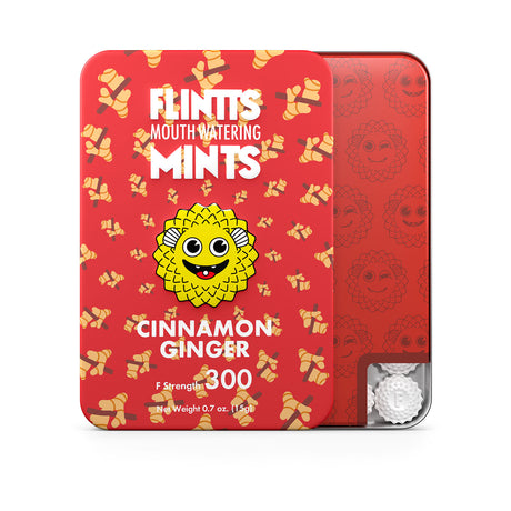 Flintts Mints Cinnamon Ginger Mouth Watering Mints — F-Strength (28–30 per Tin) - FM-CINNGINGER