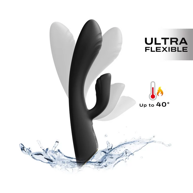 Dorcel Flexi Rabbit Vibrator — Black, Warming - DL2882