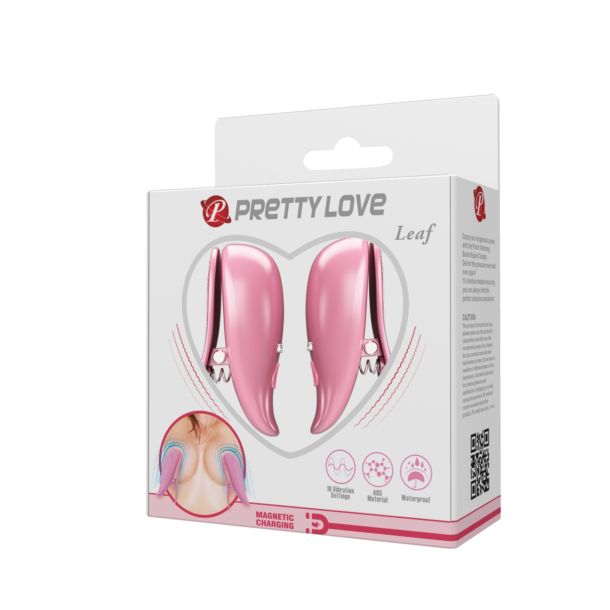 Pretty Love Leaf Wireless Nipple Clamps, Pink - BI-300036