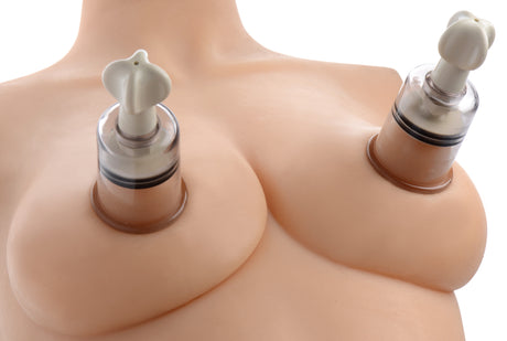 XR Brands Clit & Nipple Suckers Set — Twist Suction Cylinders - SM-AF222