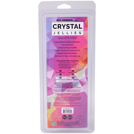Doc Johnson Crystal Jellies Realistic Dildo — 6.75 in, Purple - DJ0288-44-CD