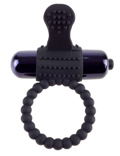 Fantasy C-Ringz Vibrating Silicone Super Ring Black by Pipedream