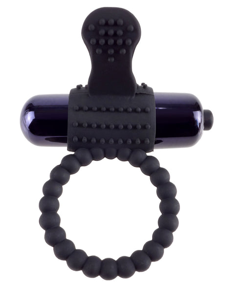 Pipedream Vibrating Silicone C-Ring — Black - PD5966-23