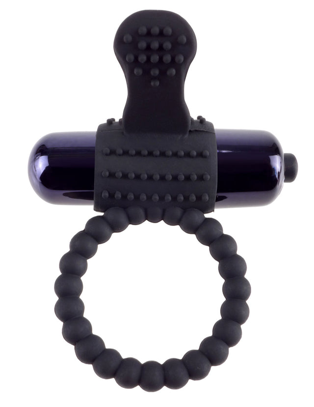 Pipedream Vibrating Silicone C-Ring — Black - PD5966-23