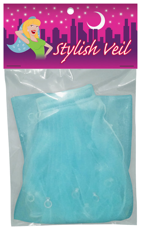 Kheper Games Stylish Veil — Blue Veil with Silver Rings - KG-NVS44