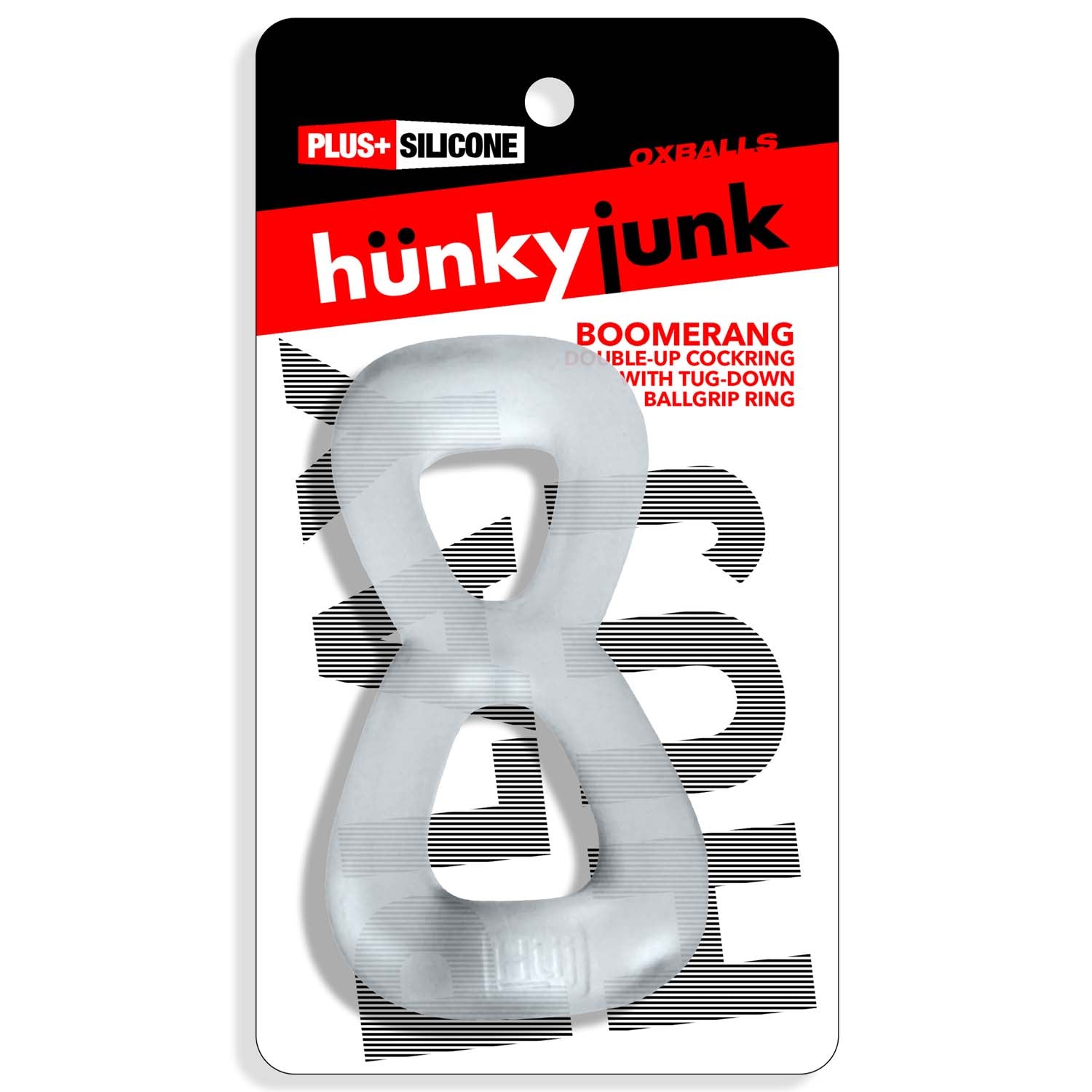 Oxballs Boomerang Double-Ring Cockring — Clear Steam - HUJ-155-CST