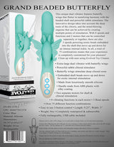 Evolved Novelties Grand Beaded Butterfly Rabbit Vibrator — Dual Motor, 9.25" - EN-RS-1578-2