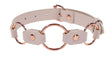 Sportsheets Peaches 'N Creame Ring Day Collar — Faux Leather, Rose Gold Rings, Adjustable 12–18 in - SS10205