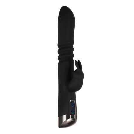 Evolved Novelties Rapid Rabbit Thrusting Rabbit Vibrator, Black Chrome - EN-RS-8409-2