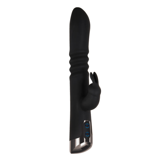 Evolved Novelties Rapid Rabbit Thrusting Rabbit Vibrator, Black Chrome - EN-RS-8409-2