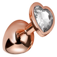 Nobü Rose Gold Plated Steel Anal Plug with Heart Crystal - NB112RG