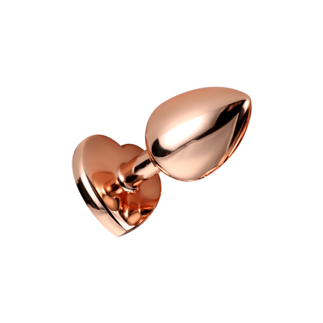 Nobü Rose Gold Plated Steel Anal Plug with Heart Crystal - NB112RG