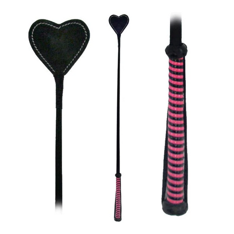 Fetissimo Heart-Shaped Riding Crop, Vegan Friendly Pink - FT103PK