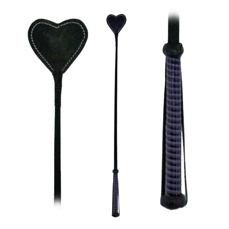 Fetissimo Heart-Shaped Riding Crop — Vegan Friendly, Purple - FT103PR