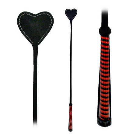 Fetissimo Heart-Shaped Riding Crop — Vegan Friendly Pink - FT103RD