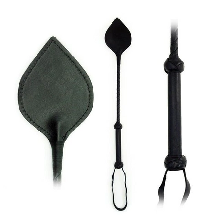 Fetissimo Spade Riding Crop — Leather, 18 in - FT115