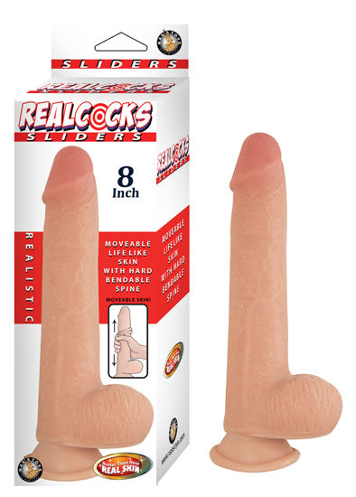 Nasstoys Realcocks Sliders 8" Flesh Dildo with Suction Base - NW2888