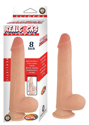Nasstoys Realcocks Sliders 8" Flesh Dildo with Suction Base - NW2888