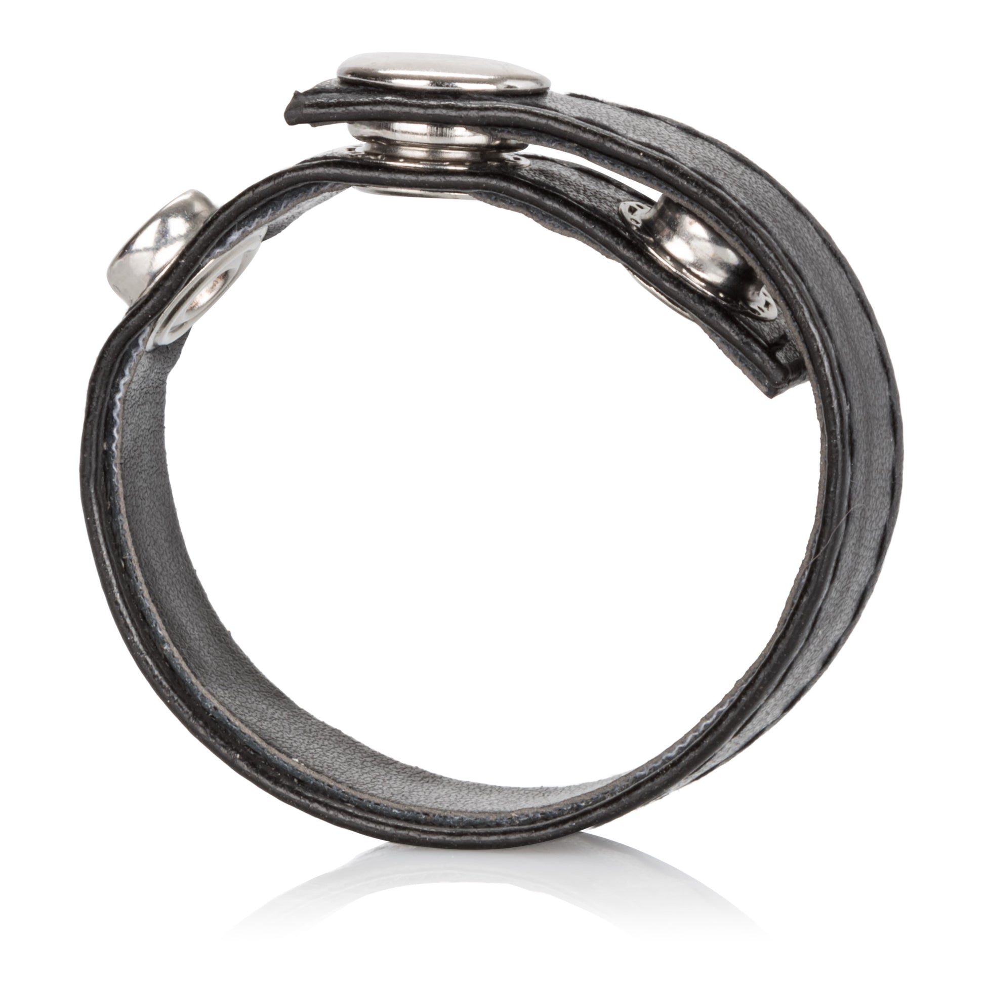 Leather Black 3-Snap Ring by CalExotics