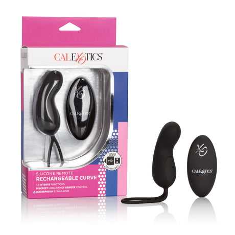 CalExotics Silicone Remote Rechargeable Curve Mini Massager — Black - SE0077403