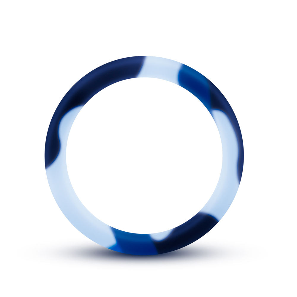 Blush Performance Silicone Camo Cock Ring — Blue Camouflage - BL-91168