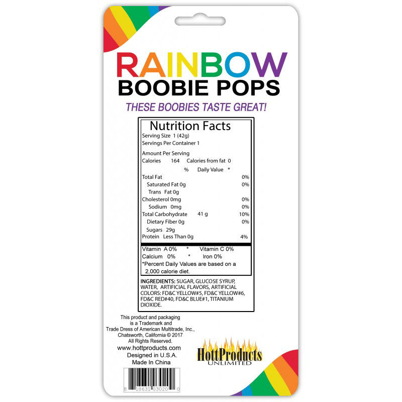 Rainbow Boobie Pops - 1.48 Oz. by Hott Products