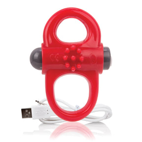 Screaming O Charged Yoga Rechargeable Vibe Ring — Red - AYOG-R-101E