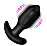 Bumpy Vibrating Silicone Butt Plug - Black