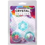 Doc Johnson Crystal Jellies Performance Ring Set — 3 Pack, Teal - DJ0291-09-CD