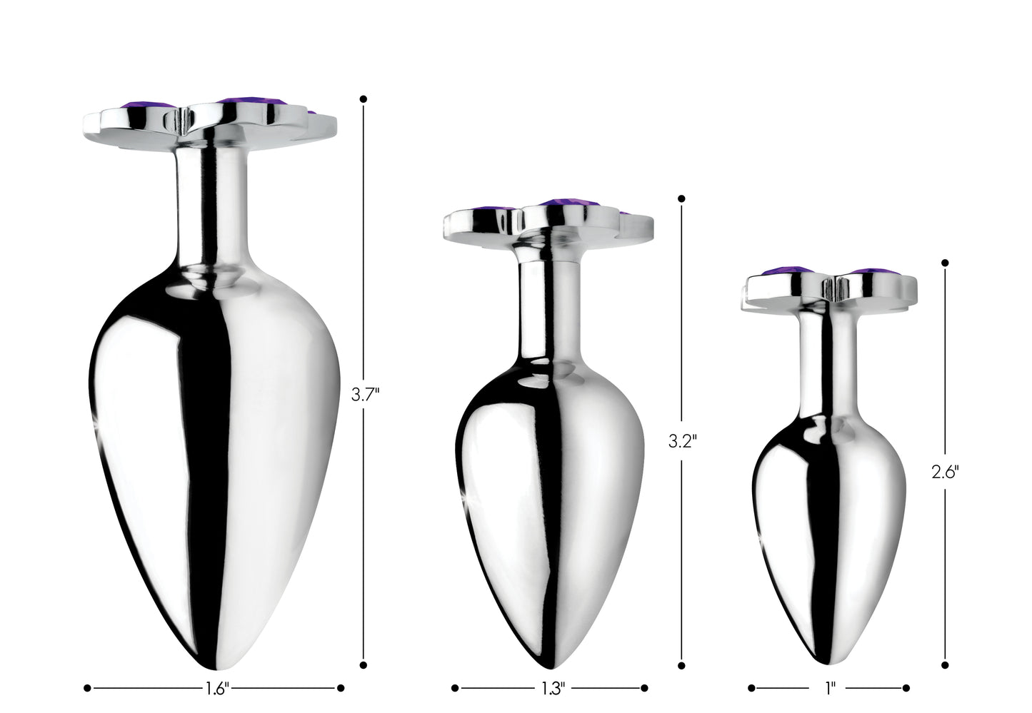 Violet Flower Gem Anal Plug Set by XR Brands